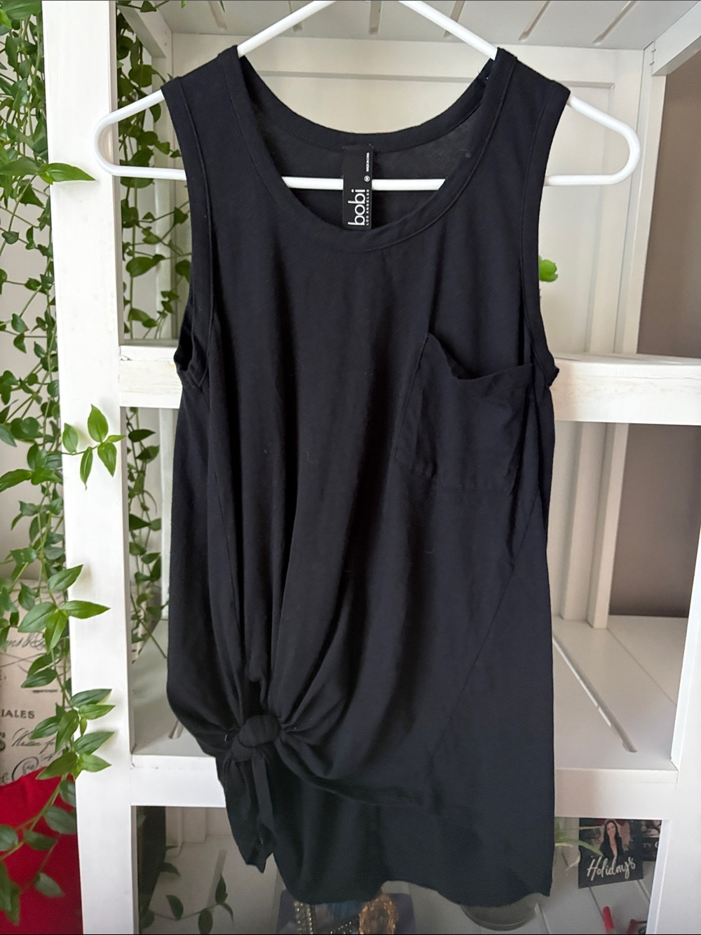 bobi Black Knot-Front Tank Top